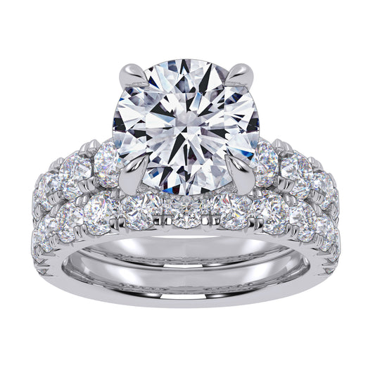 14K 5.04CT Certified Lab Grown Diamond Bridal Set