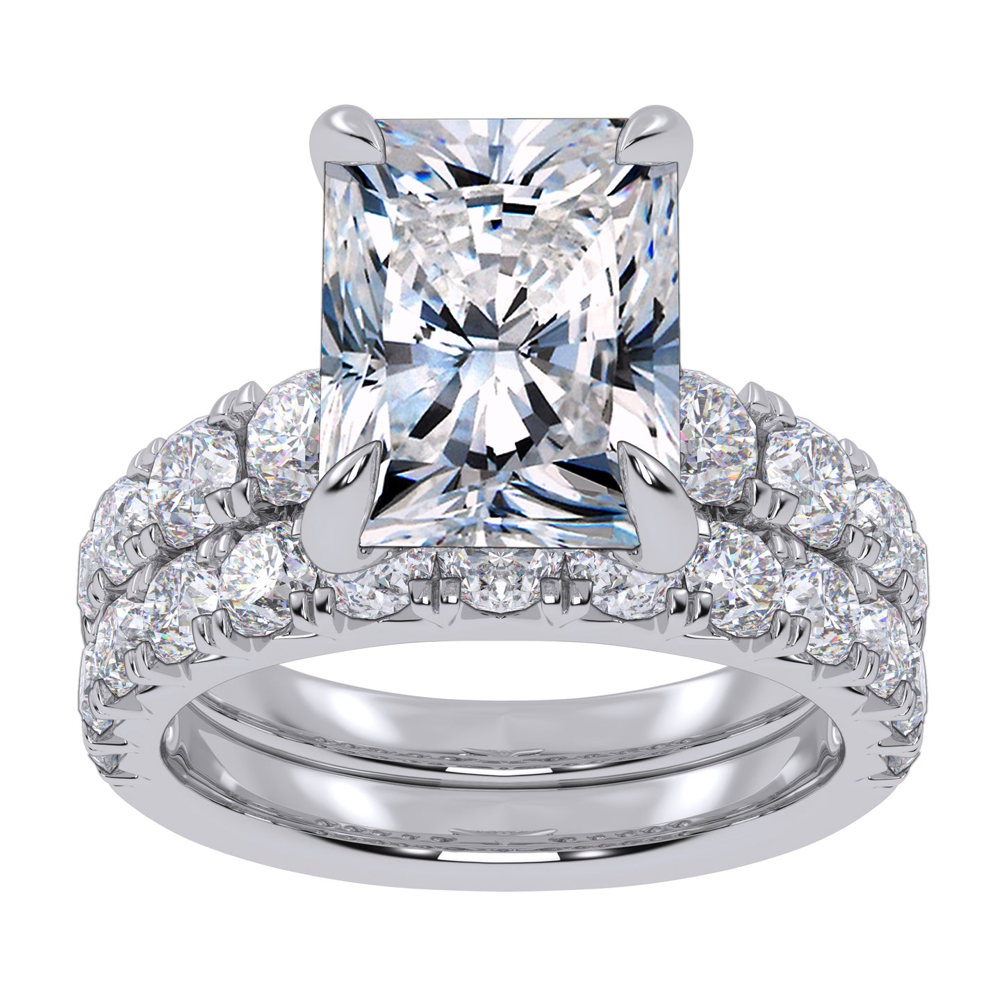 14K 5.04CT Certified Lab Grown Diamond Bridal Set