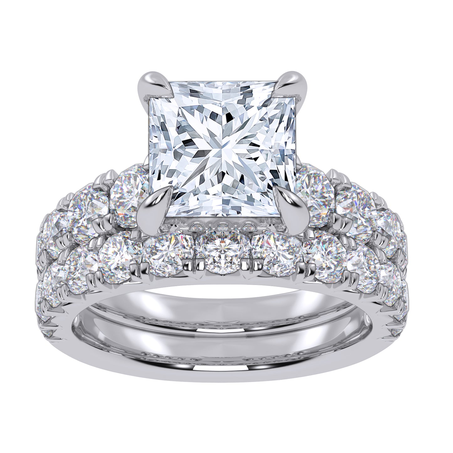14K 5.04CT Certified Lab Grown Diamond Bridal Set