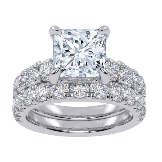 14K 5.04CT Certified Lab Grown Diamond Bridal Set