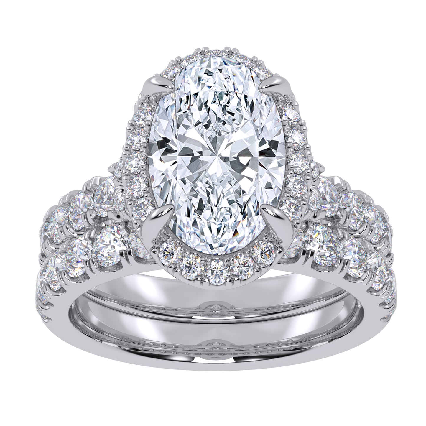 14K 4.53CT Certified Lab Grown Diamond Bridal Set