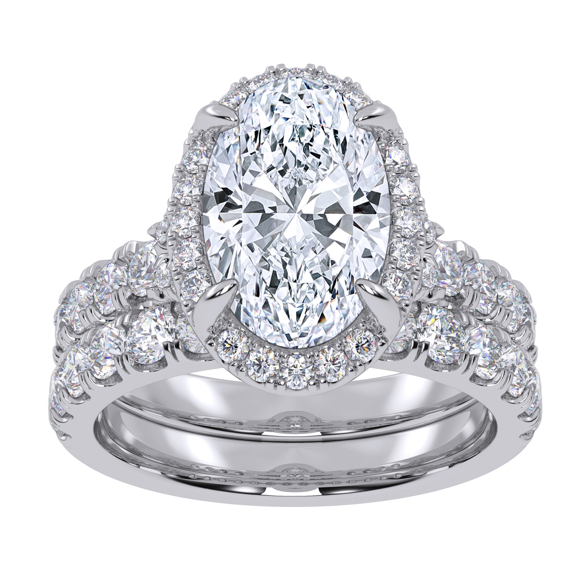 14K 4.53CT Certified Lab Grown Diamond Bridal Set