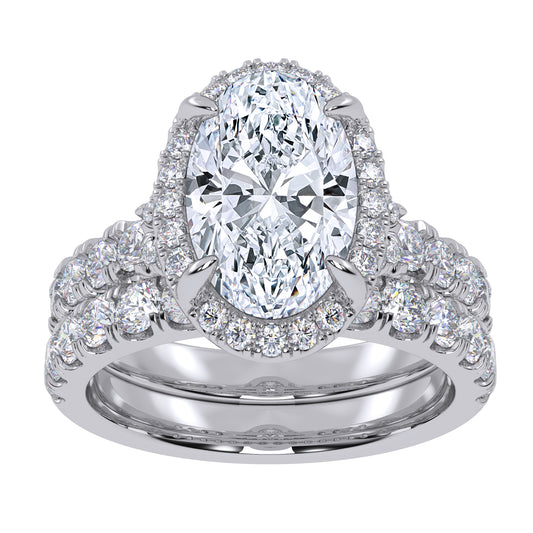 14K 4.53CT Certified Lab Grown Diamond Bridal Set