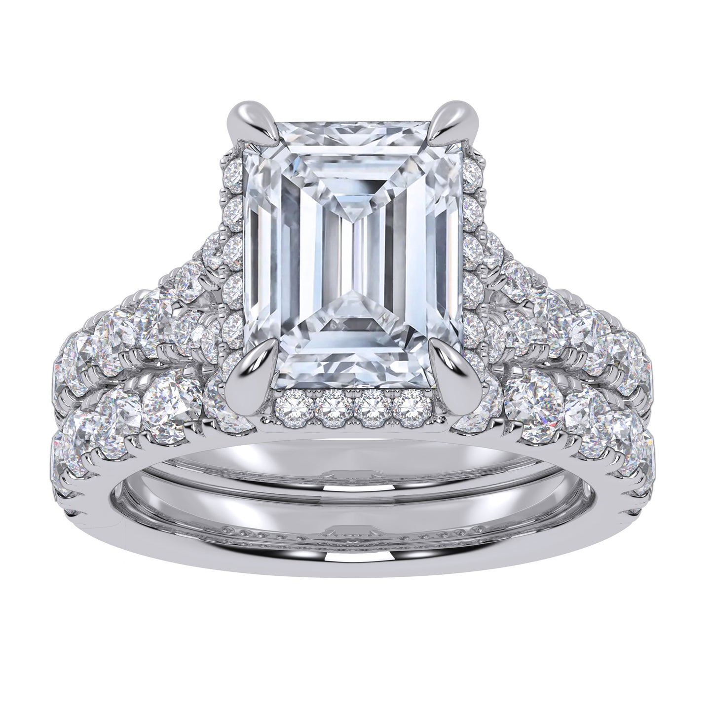 14K 4.53CT Certified Lab Grown Diamond Bridal Set