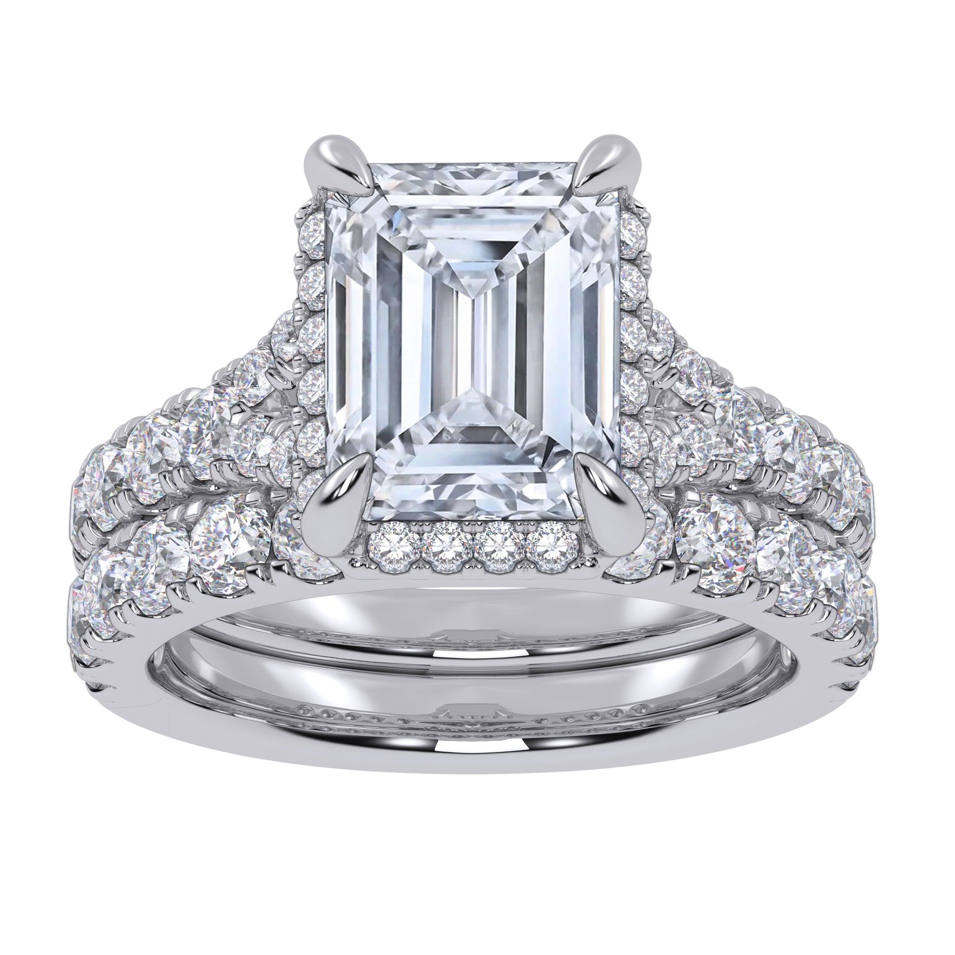 14K 4.53CT Certified Lab Grown Diamond Bridal Set
