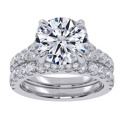 14K 4.53CT Certified Lab Grown Diamond Bridal Set