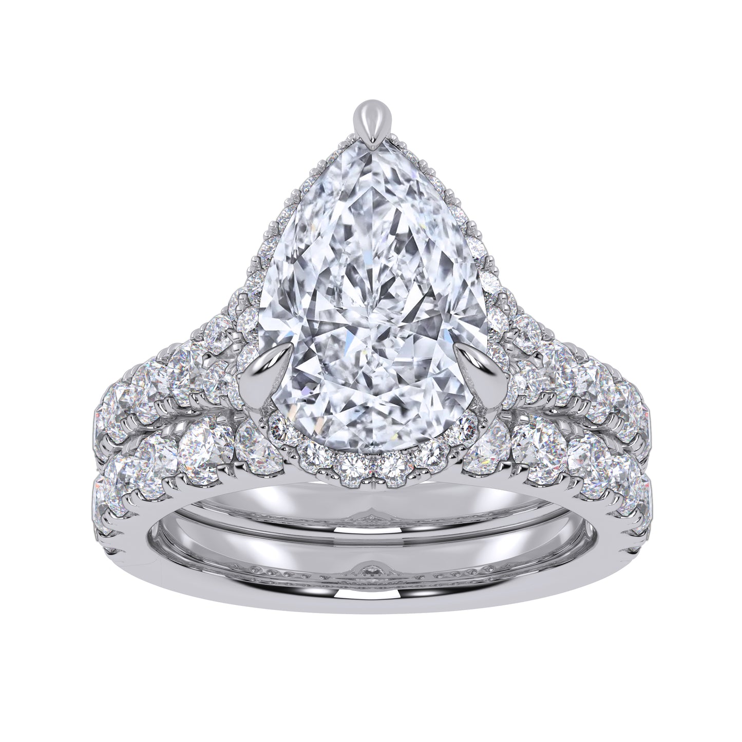14K 4.53CT Certified Lab Grown Diamond Bridal Set