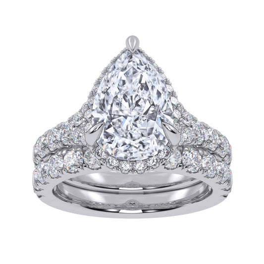 14K 4.53CT Certified Lab Grown Diamond Bridal Set