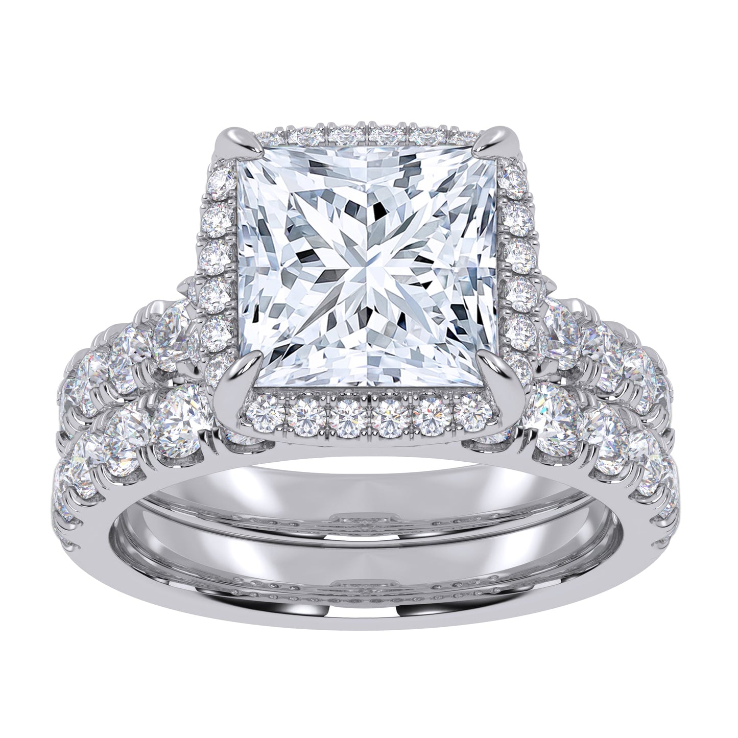 14K 4.53CT Certified Lab Grown Diamond Bridal Set