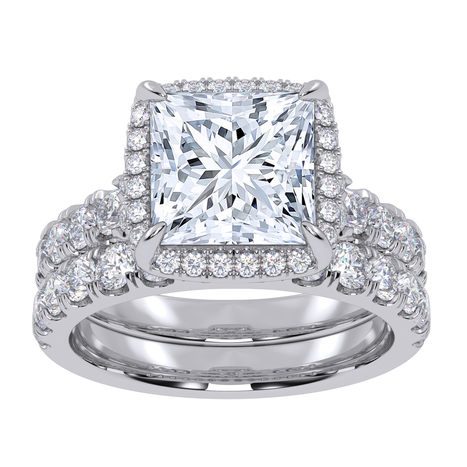 14K 4.53CT Certified Lab Grown Diamond Bridal Set