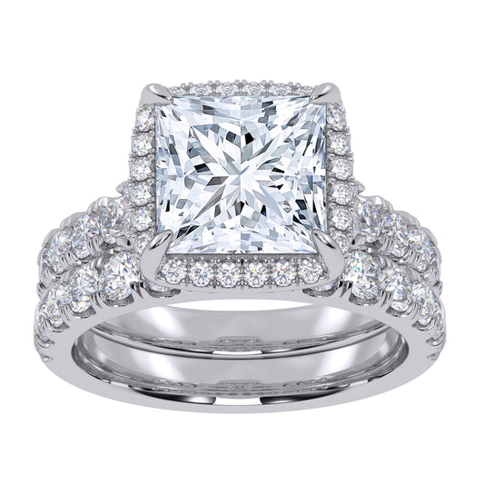 14K 4.53CT Certified Lab Grown Diamond Bridal Set