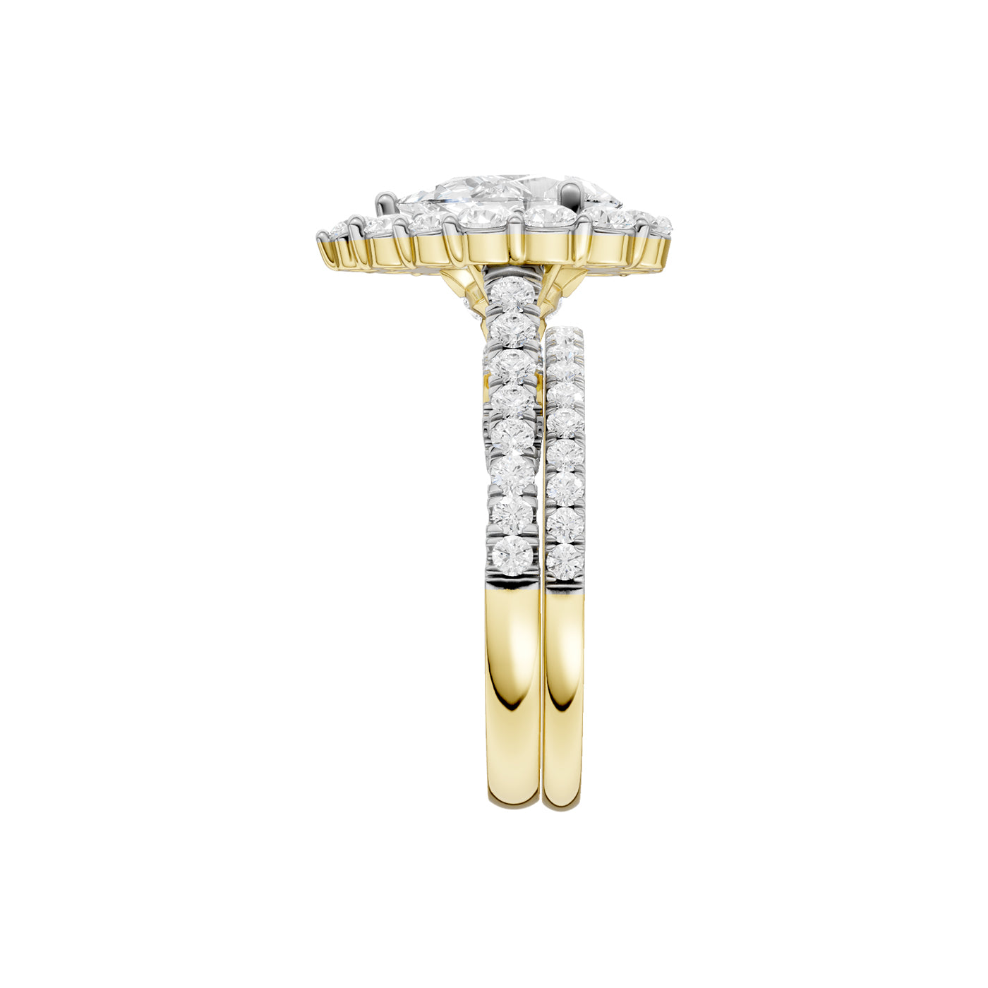 14K 2.50CT Certified Lab Grown Diamond Bridal Set