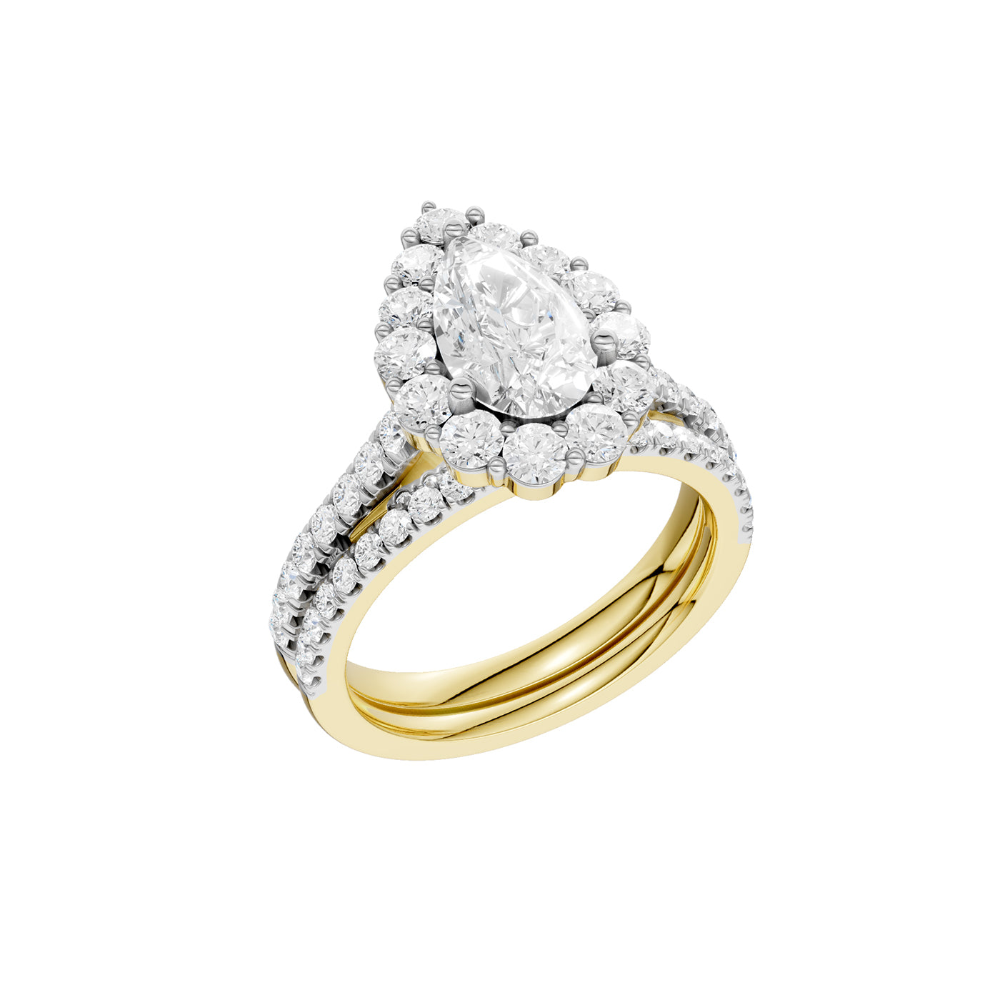 14K 2.50CT Certified Lab Grown Diamond Bridal Set