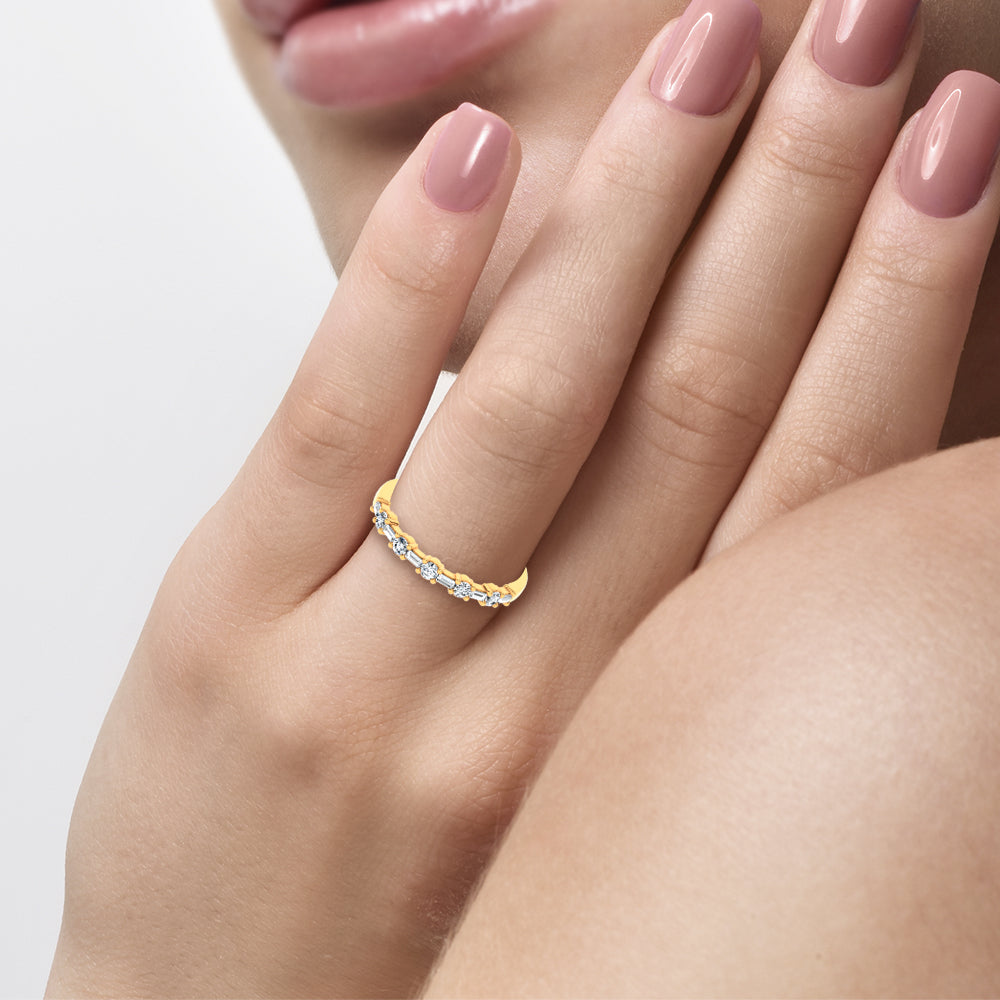 14K 0.25CT Certified Lab Grown Fancy Band