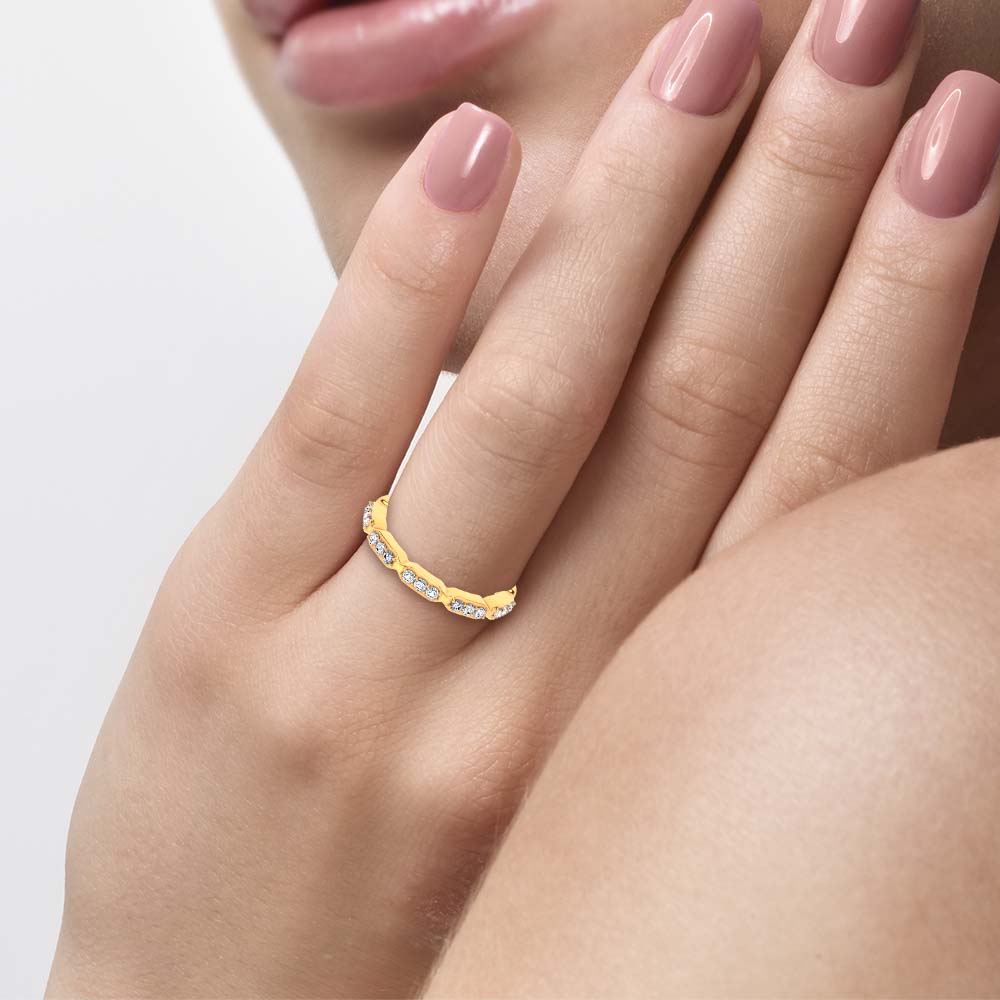 14K 0.25CT Certified Lab Grown Fancy Band