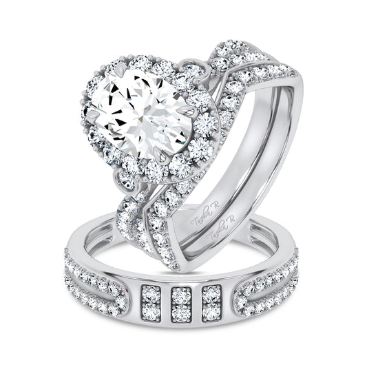 14K 3.17CT Certified Lab Grown Trio Set