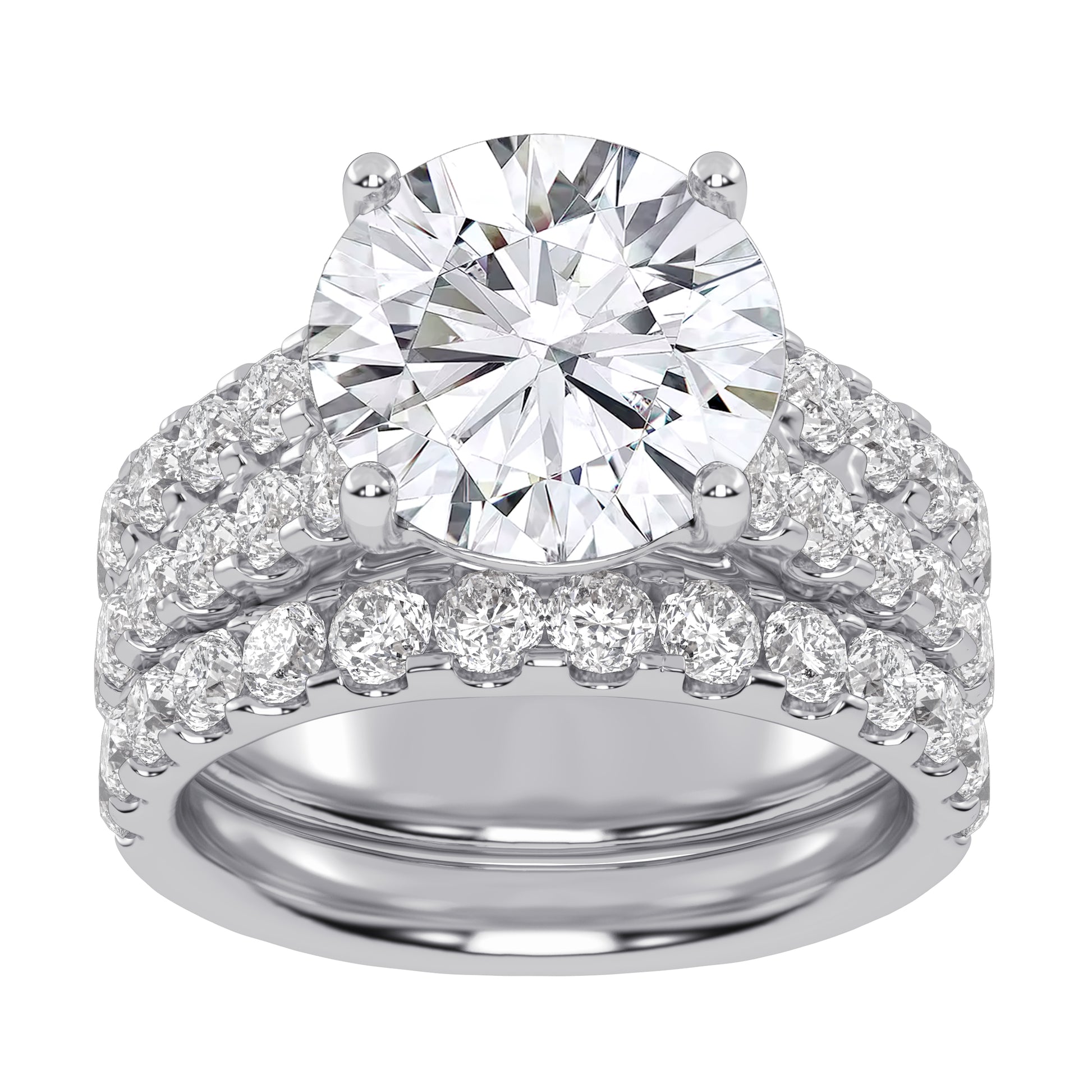 10K 6.00CT Certified Lab Grown Diamond Bridal Set