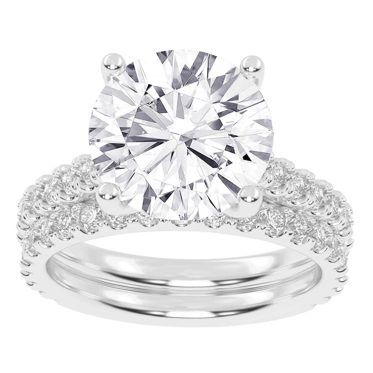 10K 5.00CT Certified Lab Grown Diamond Bridal Set