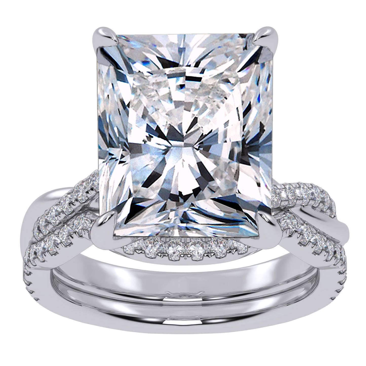 10K 4.33CT Certified Lab Grown Diamond Bridal Set