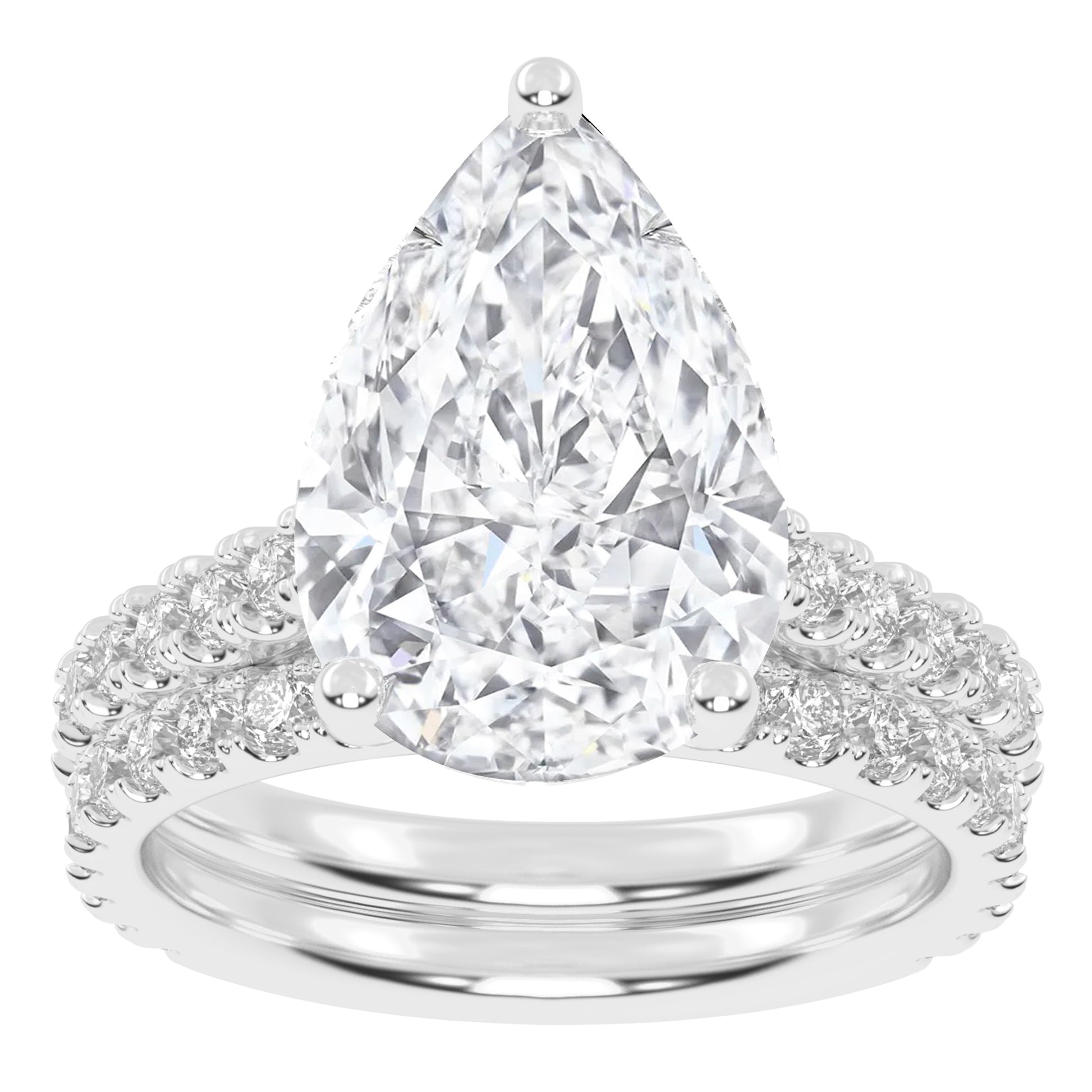 10K 5.00CT Certified Lab Grown Diamond Bridal Set