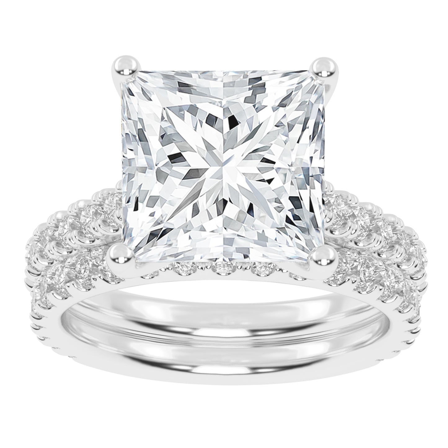 10K 5.00CT Certified Lab Grown Diamond Bridal Set
