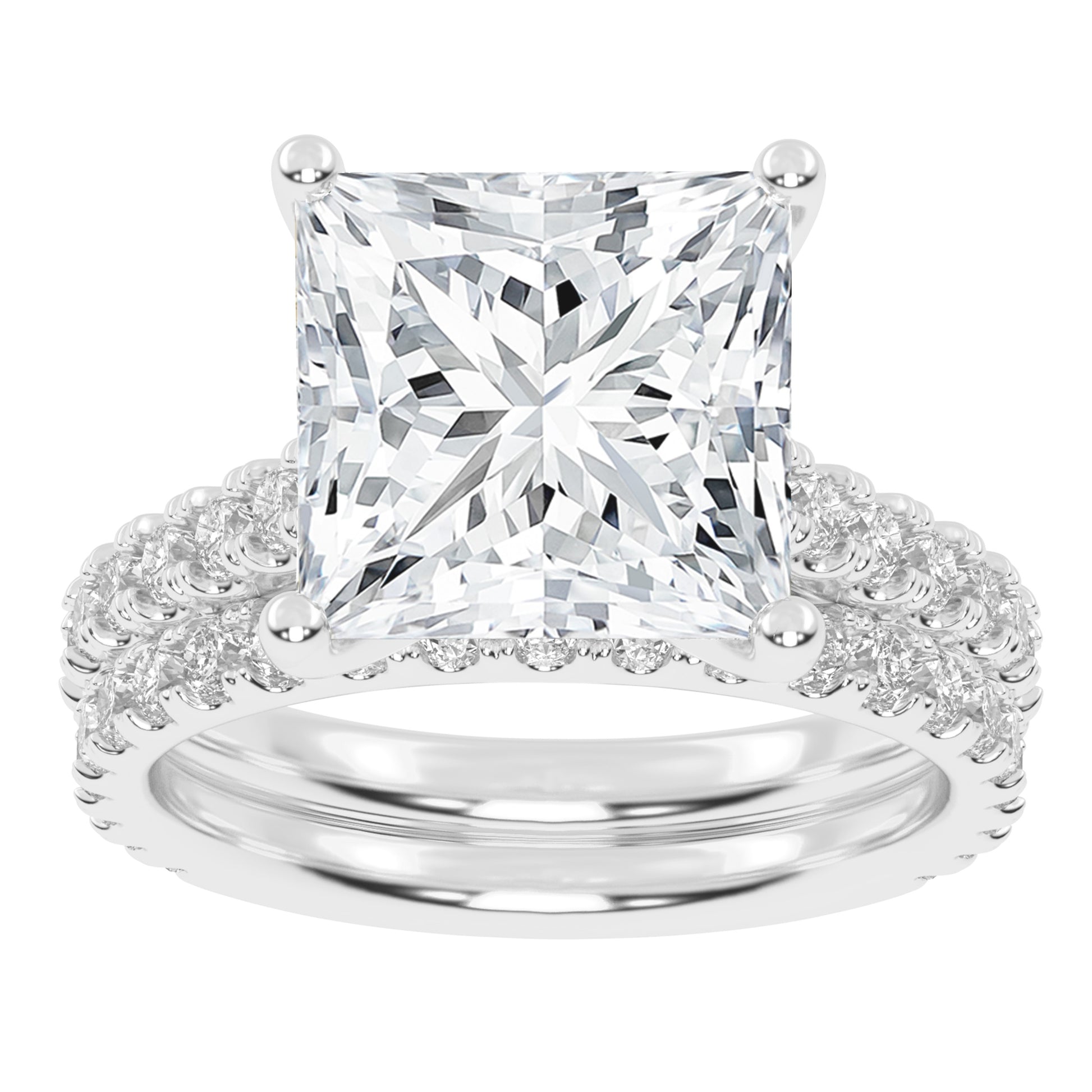 10K 5.00CT Certified Lab Grown Diamond Bridal Set