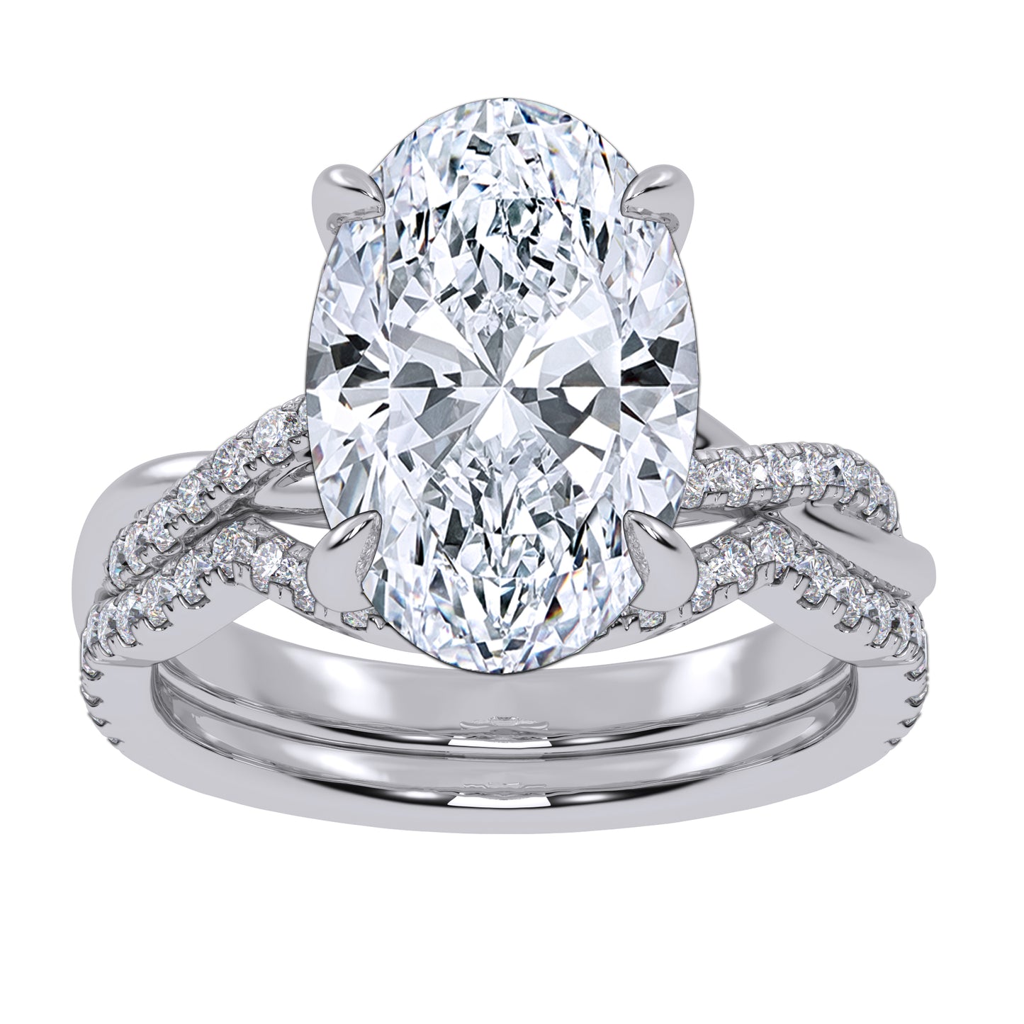 10K 4.33CT Certified Lab Grown Diamond Bridal Set
