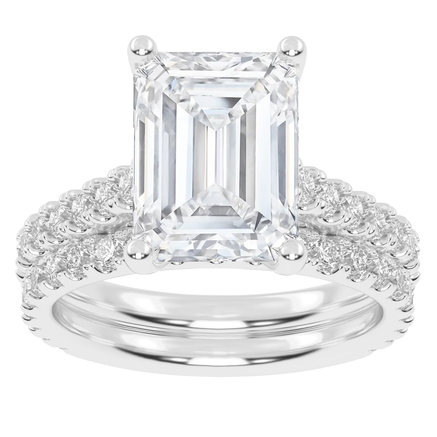 10K 5.00CT Certified Lab Grown Diamond Bridal Set