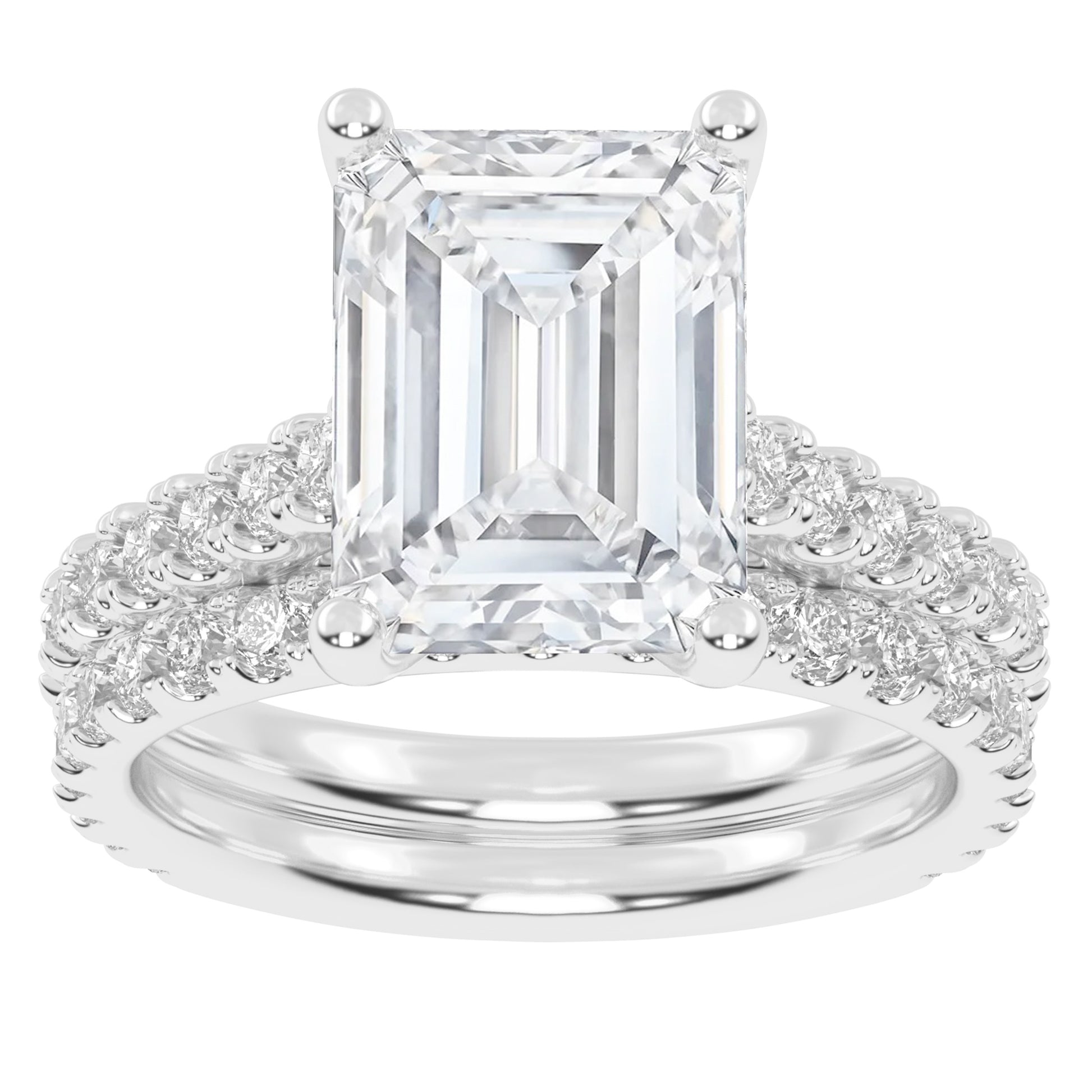 10K 5.00CT Certified Lab Grown Diamond Bridal Set