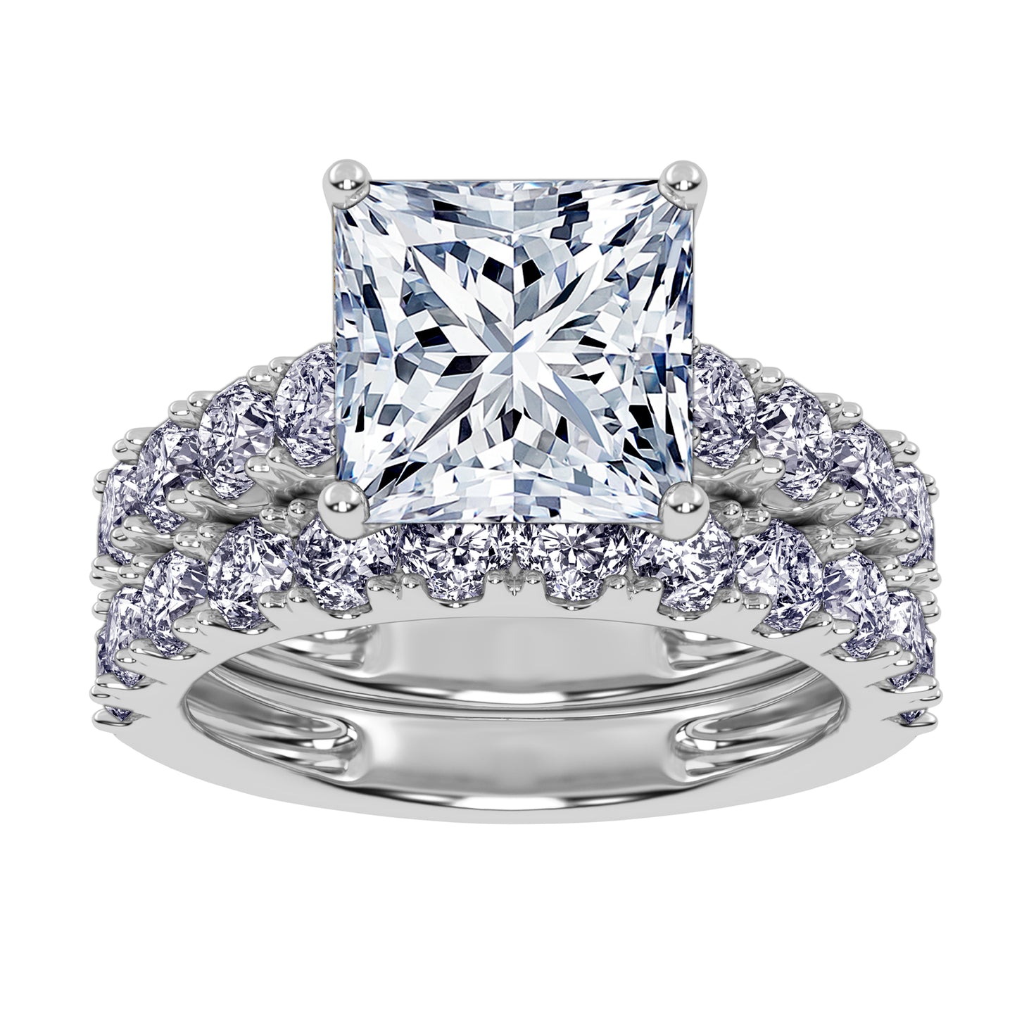 10K 5.00CT Certified Lab Grown Diamond Bridal Set