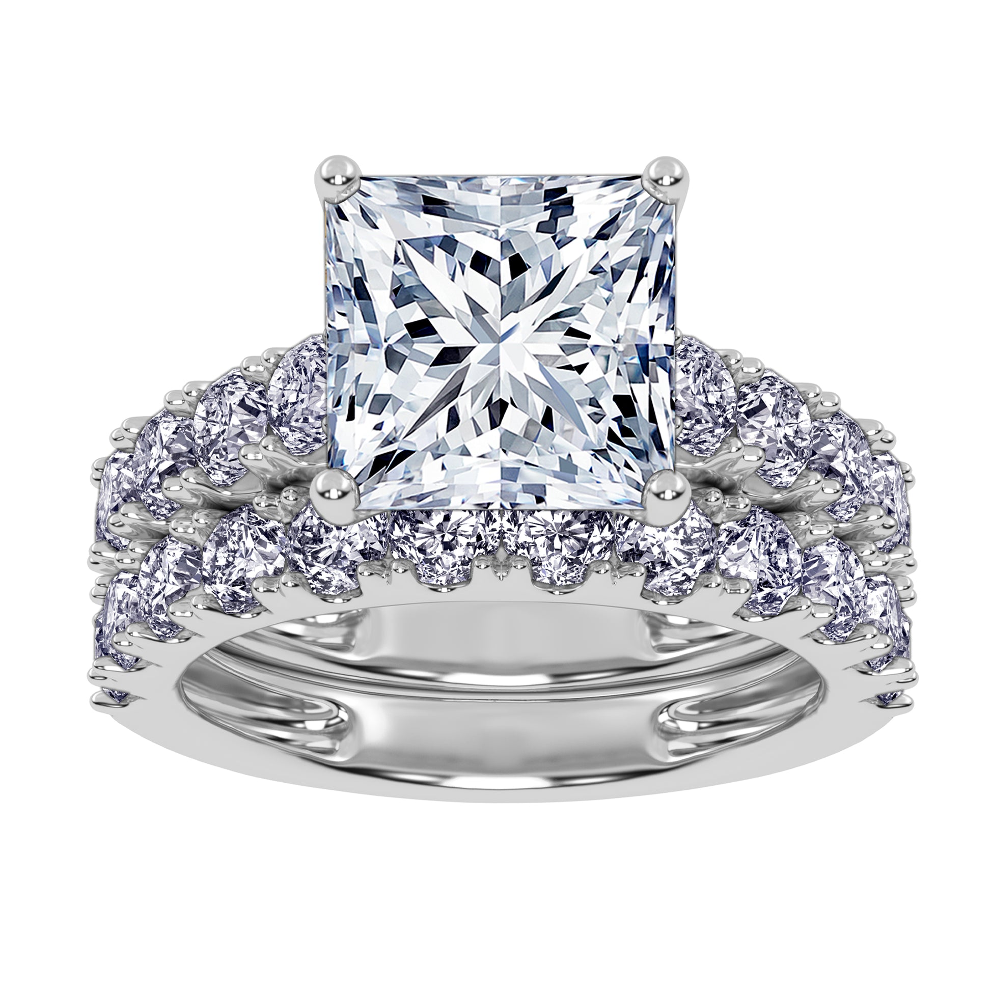 10K 5.00CT Certified Lab Grown Diamond Bridal Set