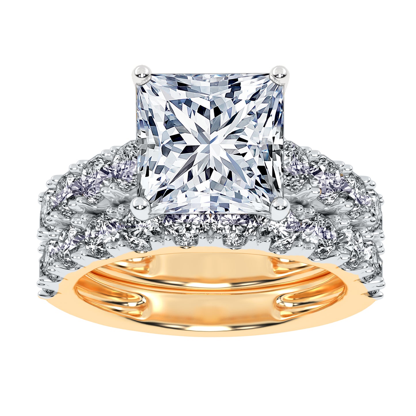10K 5.00CT Certified Lab Grown Diamond Bridal Set