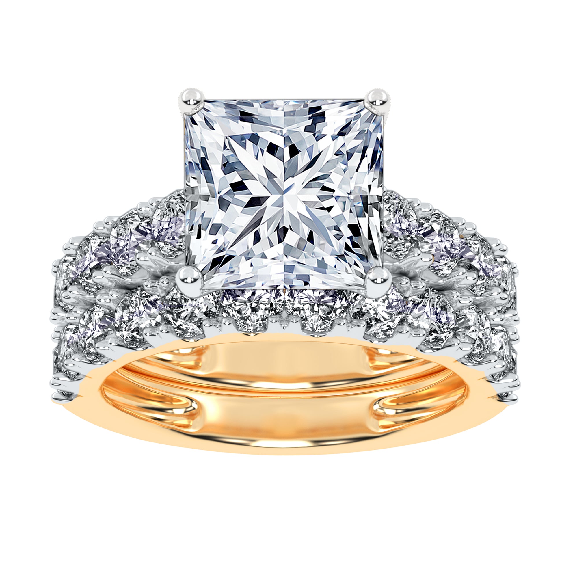 10K 5.00CT Certified Lab Grown Diamond Bridal Set