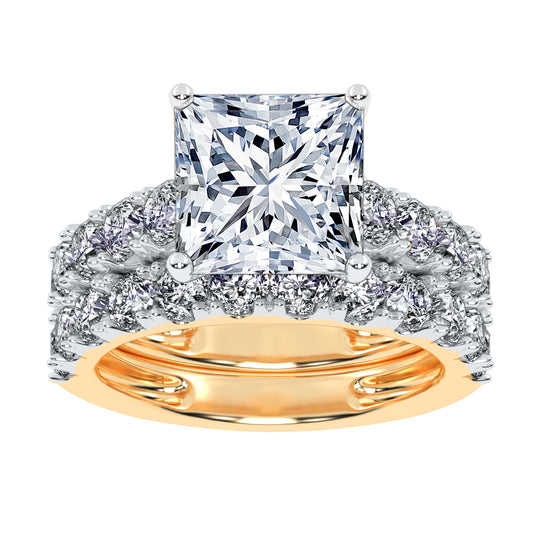 10K 5.00CT Certified Lab Grown Diamond Bridal Set