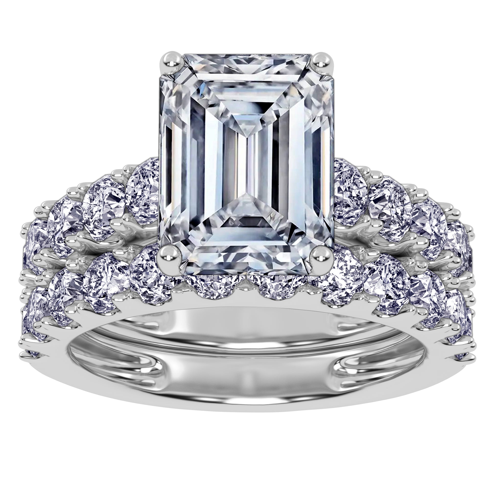 10K 5.00CT Certified Lab Grown Diamond Bridal Set