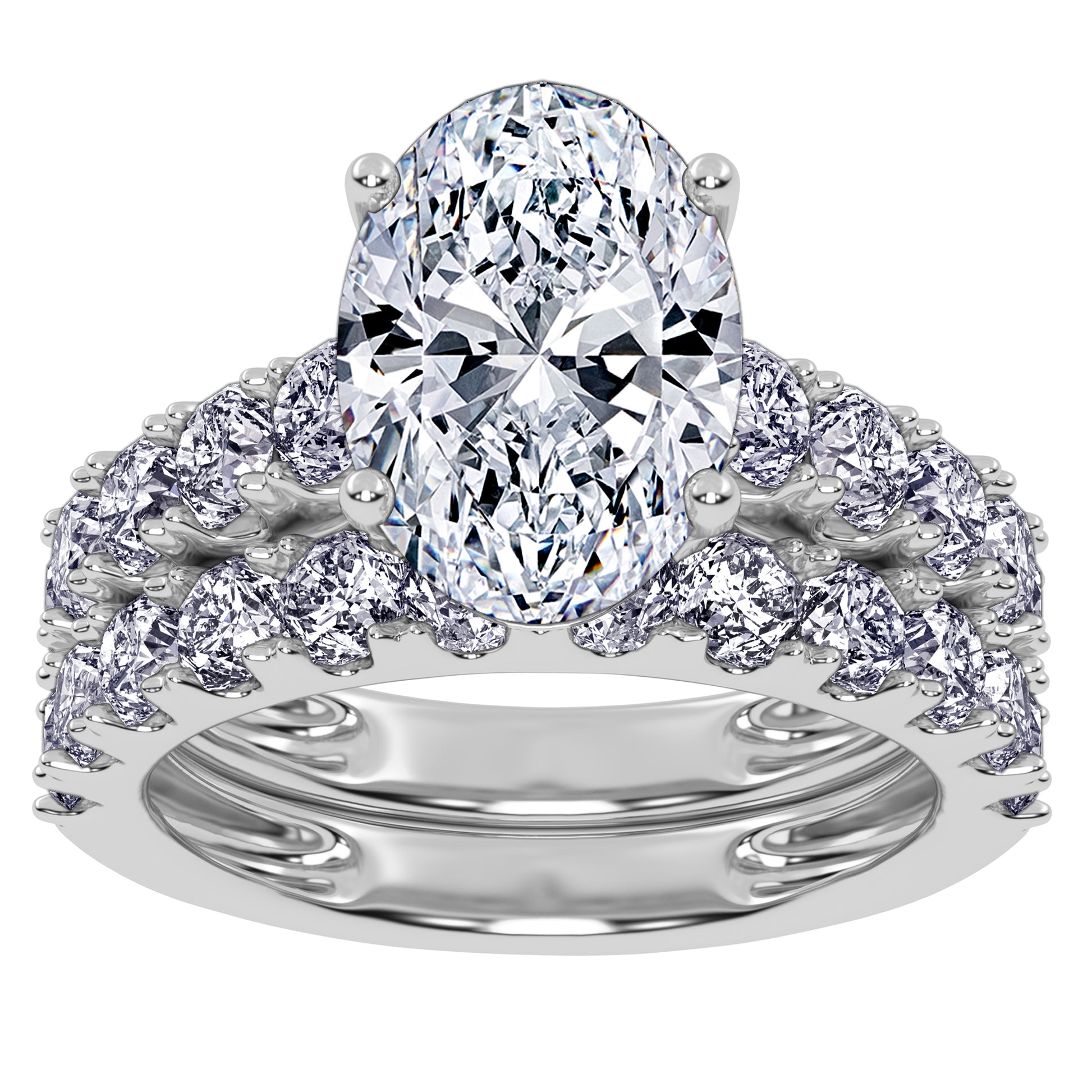 10K 5.00CT Certified Lab Grown Diamond Bridal Set