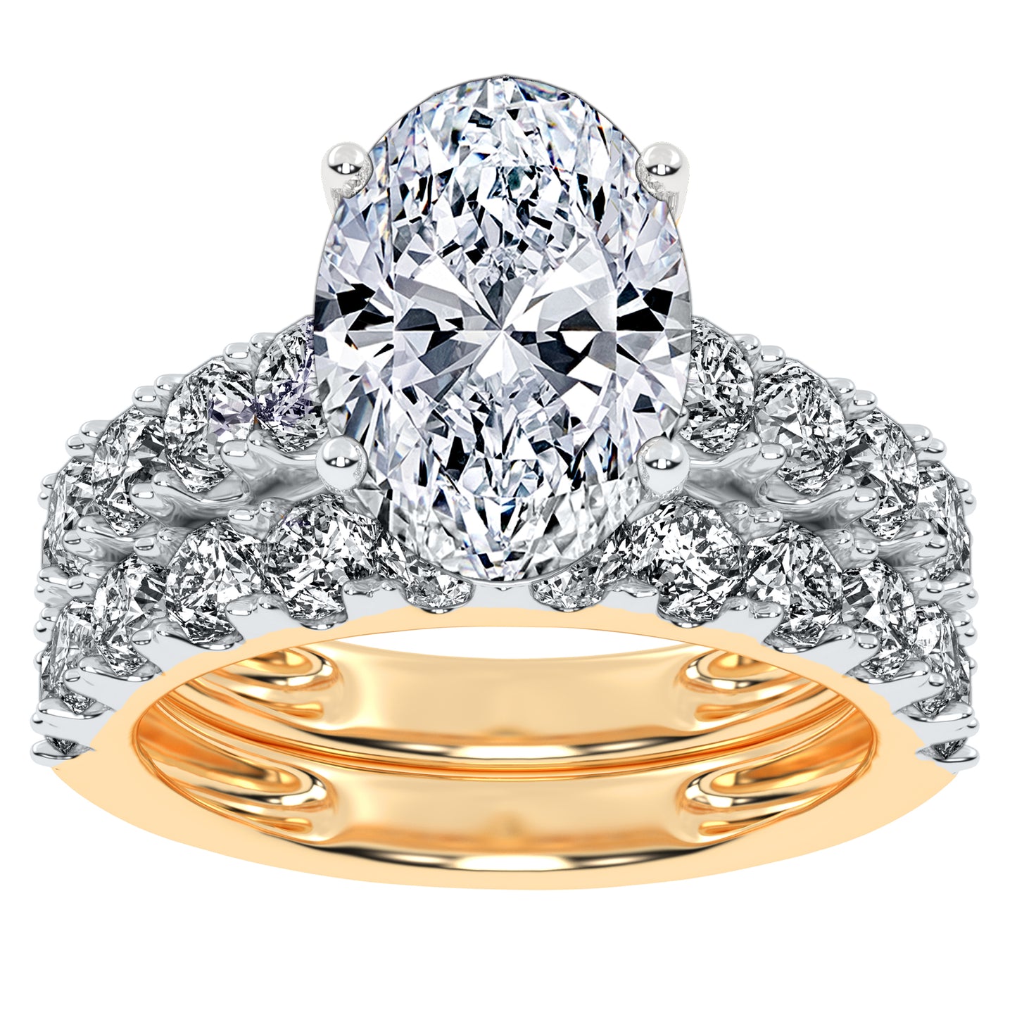 10K 5.00CT Certified Lab Grown Diamond Bridal Set