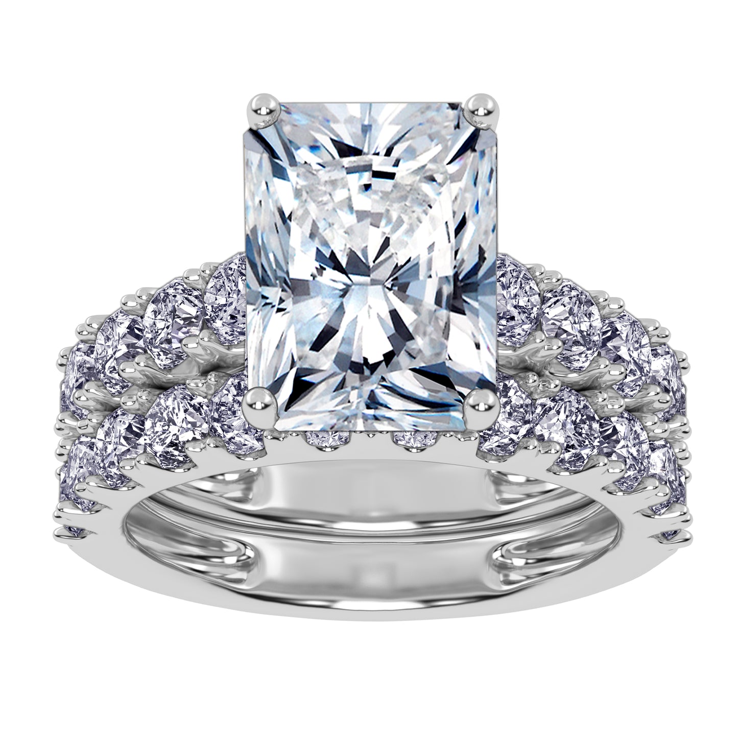 10K 5.00CT Certified Lab Grown Diamond Bridal Set