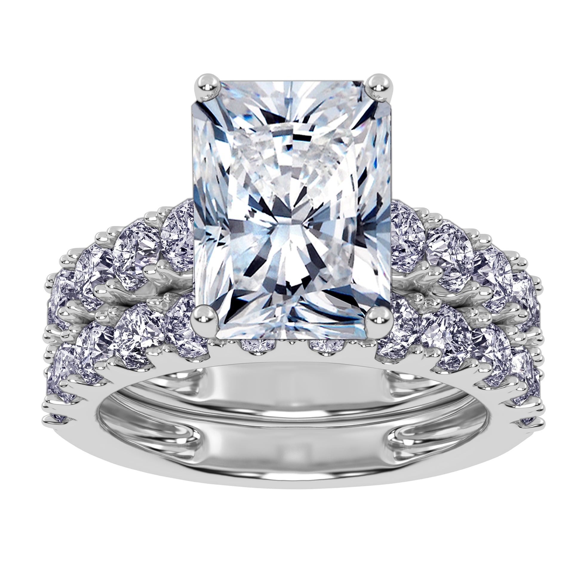 10K 5.00CT Certified Lab Grown Diamond Bridal Set
