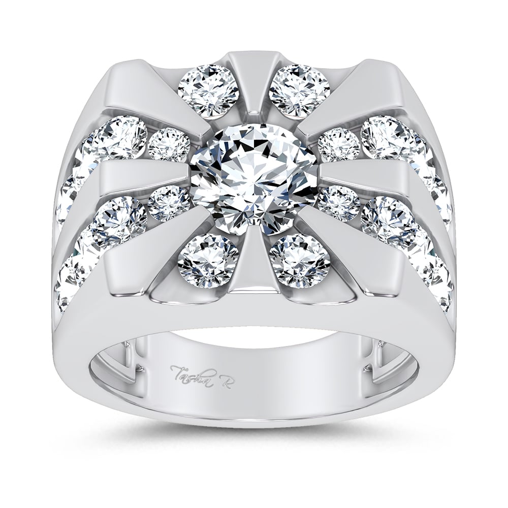14K 5.00CT Certified Lab Grown Mens Ring