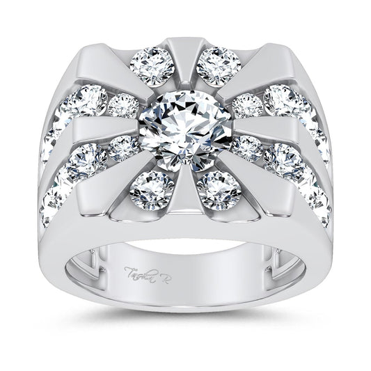14K 5.00CT Certified Lab Grown Mens Ring