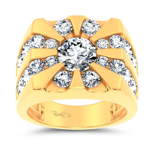 14K 5.00CT Certified Lab Grown Mens Ring
