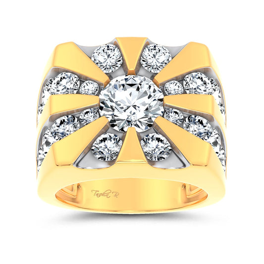 14K 7.00CT Certified Lab Grown Mens Ring