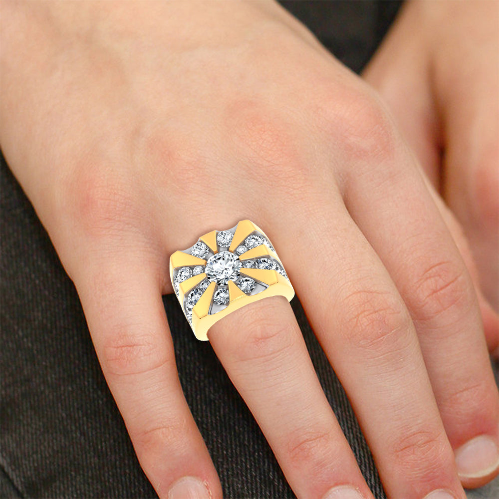 14K 7.00CT Certified Lab Grown Mens Ring