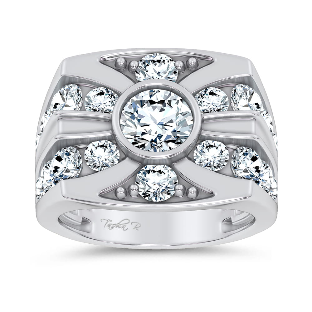 14K 4.75CT Certified Lab Grown Mens Ring