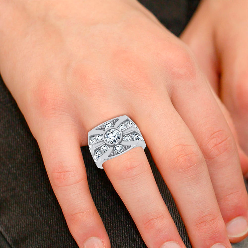 14K 4.75CT Certified Lab Grown Mens Ring