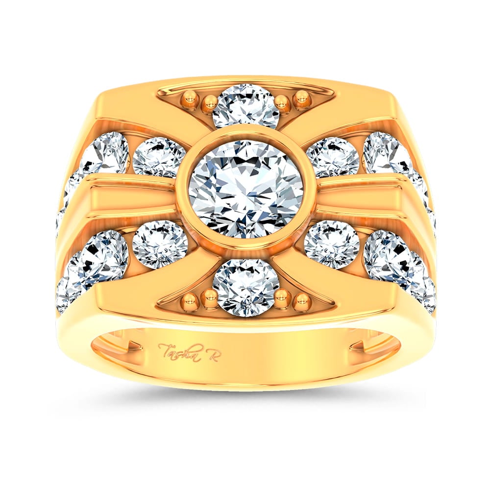 14K 4.75CT Certified Lab Grown Mens Ring