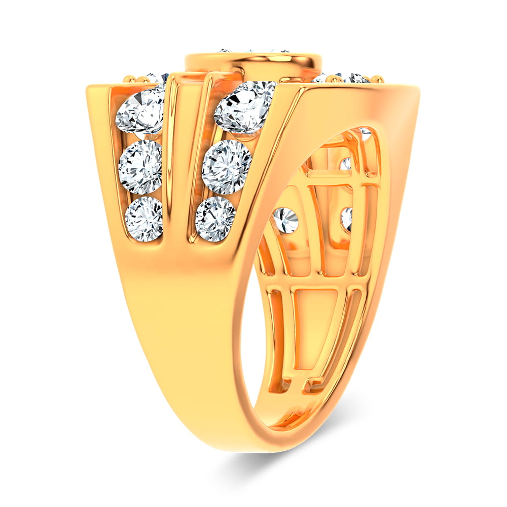 14K 4.75CT Certified Lab Grown Mens Ring