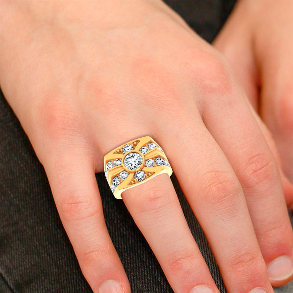 14K 4.75CT Certified Lab Grown Mens Ring