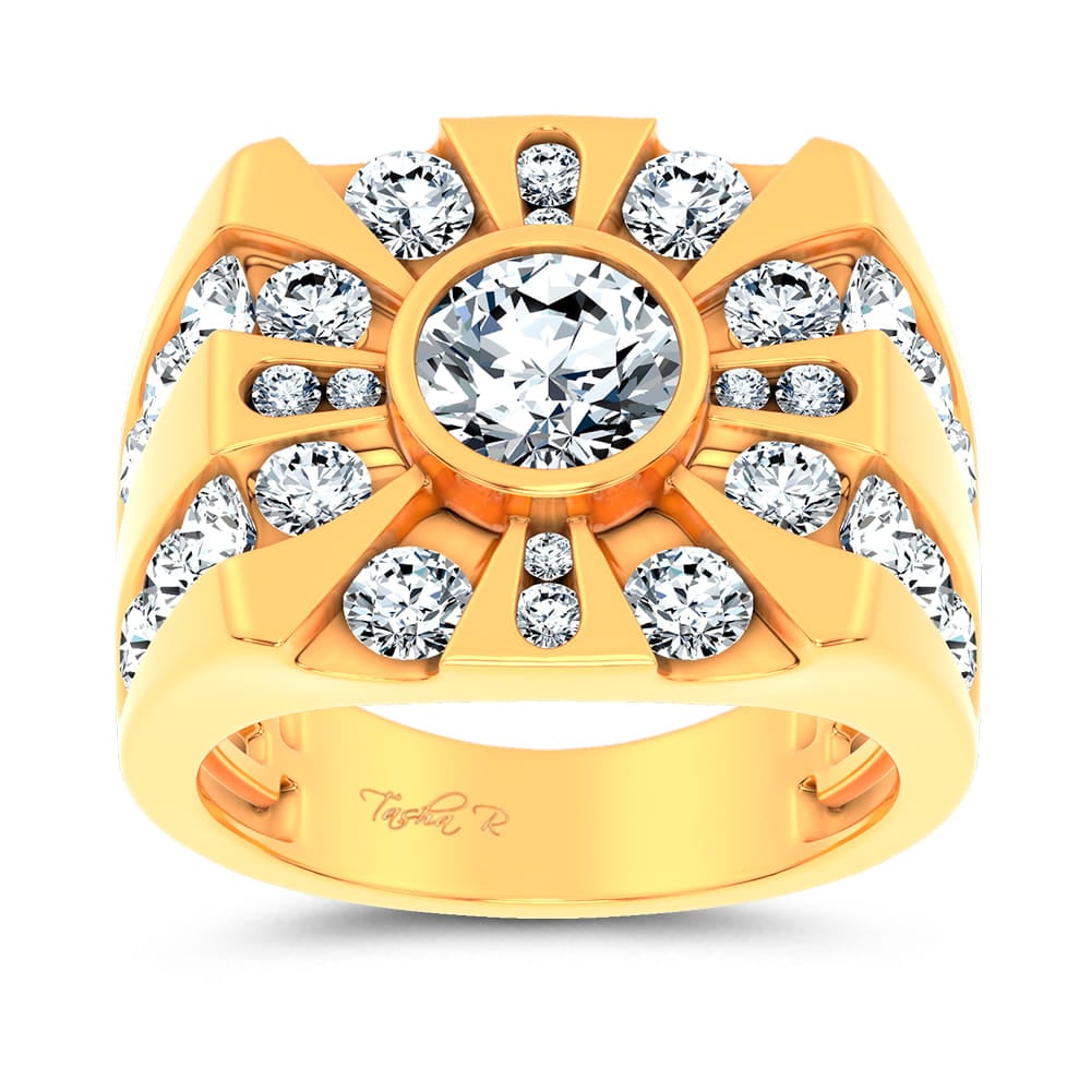 14K 4.49CT Certified Lab Grown Mens Ring